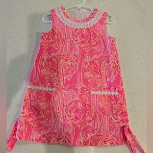 Lilly Pulitzer - Girls Size 4T - Little Lilly Mila Shift Dress - Tiki pink